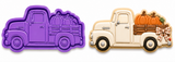 Cream Pumpkin Patch Farm Truck Cookie Cutter & Embosser Stamp Set