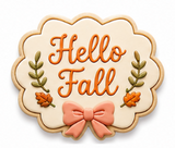 Hello Fall Plaque Cookie Cutter & Embosser Stamp Set
