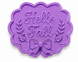 Hello Fall Plaque Cookie Cutter & Embosser Stamp Set
