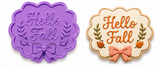 Hello Fall Plaque Cookie Cutter & Embosser Stamp Set
