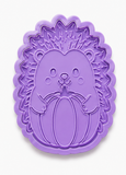 Hedgehog with Pumpkin Cookie Cutter & Embosser Stamp Set
