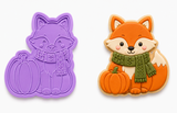 Woodland Fox & Pumpkin Cookie Cutter & Embosser Stamp Set