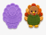 Cozy Sweater Turkey Cookie Cutter & Embosser Stamp Set