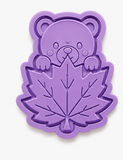 Peekaboo Bear & Maple Leaf Cookie Cutter & Embosser Stamp Set