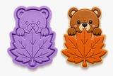 Peekaboo Bear & Maple Leaf Cookie Cutter & Embosser Stamp Set