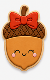 Sweet Acorn Bow Cookie Cutter & Embosser Stamp Set