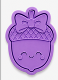 Sweet Acorn Bow Cookie Cutter & Embosser Stamp Set