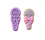Cute Microphone Cookie Cutter & Embosser Set