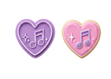 Music Note Heart Cookie Cutter & Embosser Set