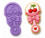 Cherry Baby Rattle Cookie Cutter & Embosser Stamp
