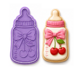 Cherry Baby Bottle Cookie Cutter & Embosser Set