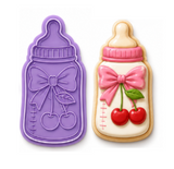 Cherry Baby Bottle Cookie Cutter & Embosser Set