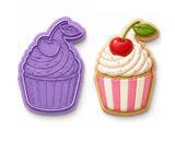 Cherry Cupcake Cookie Cutter & Embosser Set