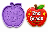 2nd Grade Apple Cookie Cutter & Embosser Stamp – Back to School Cookie Cutter – First Day of School Cookies