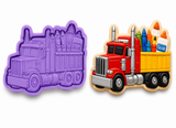 School Supplies Truck Cookie Cutter & Embosser Stamp – Back to School Cookie Cutter – Kids & Teacher Theme Cookies