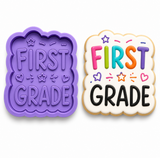 First Grade Cookie Cutter & Embosser Stamp – Back to School Cookie Cutter – First Day of School Cookies