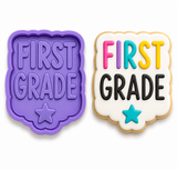 First Grade Plaque Cookie Cutter & Embosser Stamp – Back to School Cookie Cutter – First Day of School Cookies