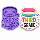 Third Grade Macaron Cookie Cutter & Embosser Stamp – Back to School Cookie Cutter – First Day of School Cookies