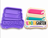 Kindergarten Books Cookie Cutter & Embosser Stamp – Back to School Cookie Cutter – First Day of School Cookies