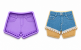 Denim Shorts Cookie Cutter & Embosser Stamp – Summer Cookie Cutter – Western & Back to School Cookies