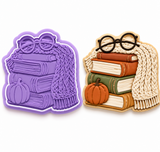 Cozy Book Stack Cookie Cutter & Embosser