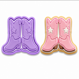 Cowgirl Boots Cookie Cutter & Embosser | Two-Piece Set