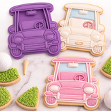 Front View Golf Cart Cookie Cutter & Stamp