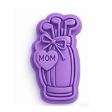 Luxury Golf Mom Bag Cookie Cutter & Stamp – Mother’s Day Golf Cookie Design