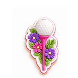 Floral Tee Time Golf Cookie Cutter & Stamp – Mother’s Day Golf Ball & Tee Design