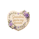 Grandma You’re My Favorite Heart Cookie Cutter & Stamp Scalloped Plaque Design