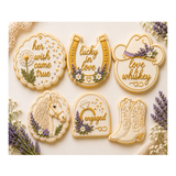 Country Romance Cookie Cutter Set  Western Bridal, Engagement N Love Theme (6 Piece Set)