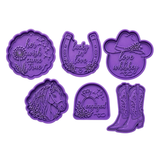 Country Romance Cookie Cutter Set  Western Bridal, Engagement N Love Theme (6 Piece Set)