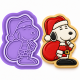 Christmas Beagle in Santa Hat Cookie Cutter & Embosser Stamp Set