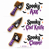 Spooky Halloween Kitchen Tools Cookie Cutter & Embosser Stamp Set – 3 Designs