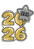 Class of 2026 Balloons Cookie Cutter & Stamp