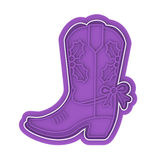 Pink Mistletoe Boots Cookie Cutter and Stamp
