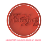 Round Happy Valentines Day Cookie Cutter and Stamp with Size Option #1