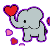 Valentines Elephant Heart Cookie Cutters with Stamp Size Option