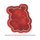 Valinetine Beagle dog Cookie Cutters with Stamp Size Option