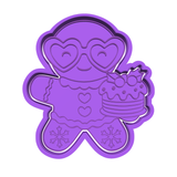 Gingerbread Man with Glasses Cookie Cutter and Stamp 1