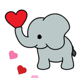 Valentines Elephant Heart Cookie Cutters with Stamp Size Option