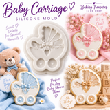 Vintage Baby Carriage Silicone Mold – Baby Shower Cake Decorating Mold