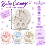Vintage Baby Carriage Silicone Mold – Baby Shower Cake Decorating Mold