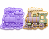 Create detailed railroad cookies with our Vintage Steam Train Cookie Cutter & Embosser Stamp Set, perfect for train birthdays, parties and celebrations.