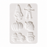 Autumn harvest silicone mold for creating seasonal fondant and cake decorations
