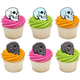 Metallic Skull Cupcake Rings 12 Count