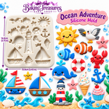 Ocean Adventure Nautical & Sea Life Silicone Mold – Lighthouse, Sailboats, Whale, Fish & Beach Shapes