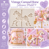 Vintage Carousel Horse Silicone Mold – Merry-Go-Round Cake Decorating Mold