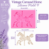 Vintage Carousel Horse Silicone Mold – Merry-Go-Round Cake Decorating Mold