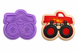 Monster Truck Flames Cookie Cutter & Embosser Stamp Set